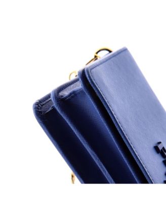 Mini Monochrome Wallet on Chain Saffiano Leather