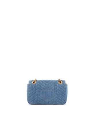 Small Pearly GG Marmont Flap Bag Matelasse Denim