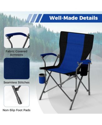 Portable Folding Oxford Cloth Camping Chair with Cup Holder and Side Pocket