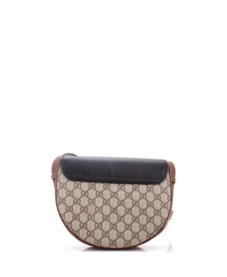 Small Padlock Saddle Shoulder Bag GG Coated Canvas and Leather