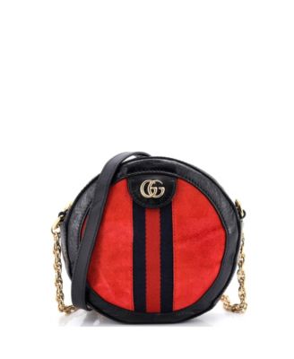 Mini Ophidia Round Shoulder Bag Suede