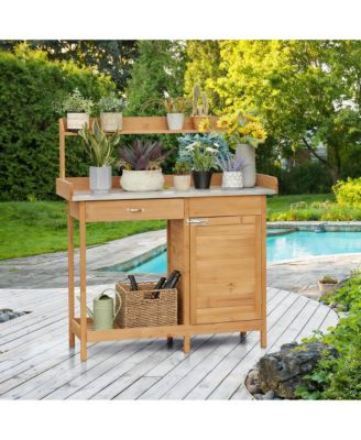 Multifunctional Garden pot plant rack with metal top