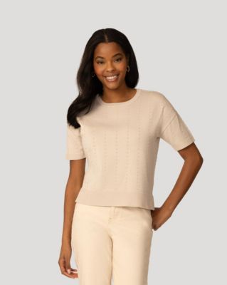 Women's Textured Short Sleeve Sweater