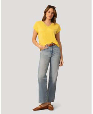 Women's Braided Trim Crinkle Tee