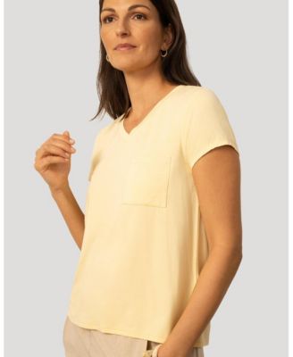 Women's V neck Patch Pocket Tee