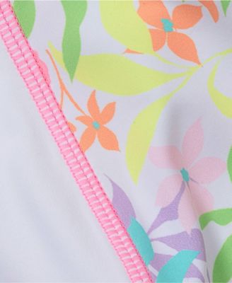 Girls Chlorine Resistant Long Sleeve Crew Neck Rash Guard Swimwear