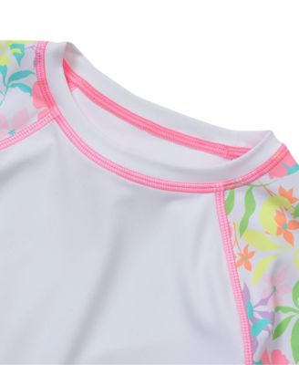 Girls Slim Chlorine Resistant Long Sleeve Crew Neck Rash Guard Swimwear