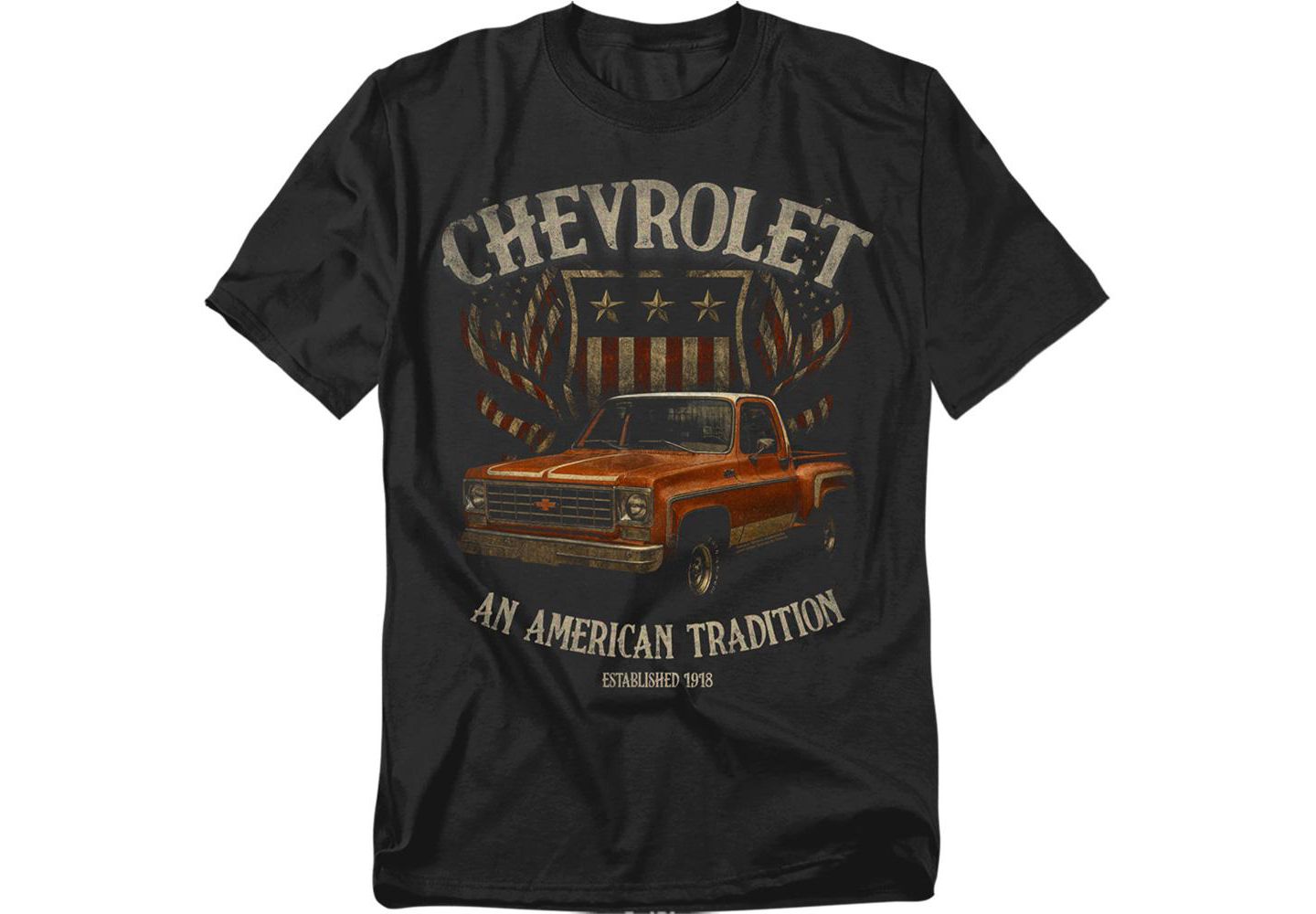 Мужская футболка Corvette Chevrolet America Tradition, цвет: Чёрный — фото 1