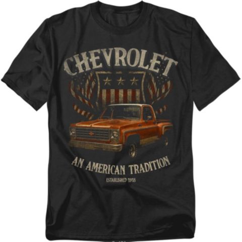 Мужская футболка Corvette Chevrolet America Tradition, цвет: Чёрный