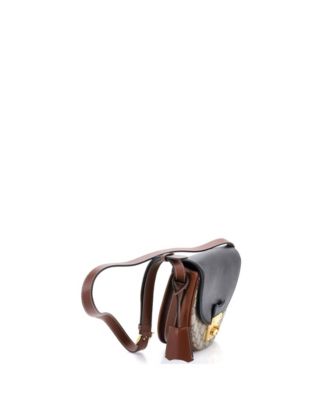 Small Padlock Saddle Shoulder Bag GG Coated Canvas and Leather