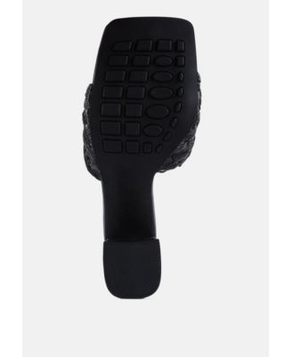 Womens Pout Pro Braided Raffia Block Sandals