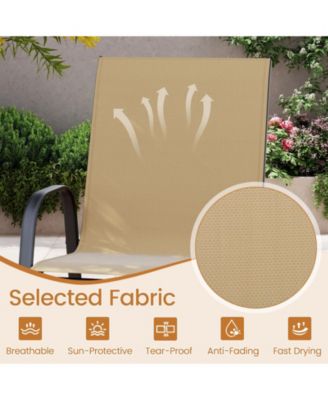 Outdoor Fabric Bar Stools Set of Two with Armrests