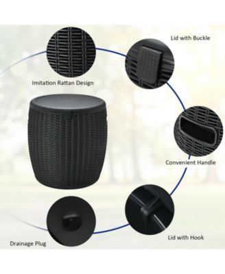 4 in 1 Patio Rattan Cool Bar Cocktail Table