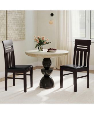 Dining Chairs Set of 4 PU Leather Farmhouse Side Chairs for Kitchen Living Room
