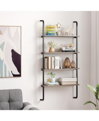 Industrial Four Tier Pipe Shelving with Metal Frame