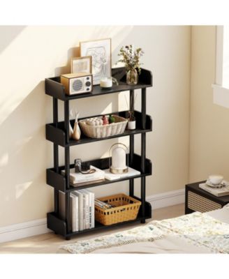Four Tier Industrial Open Bookshelf with Anti Tipping Kit