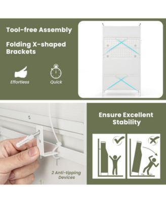 Five Tier Metal Bakers Rack with Flip Door and Pegboard