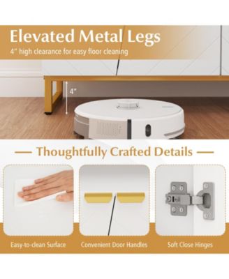 Modern Sideboard Cabinet with Four Doors and Storage Shelves