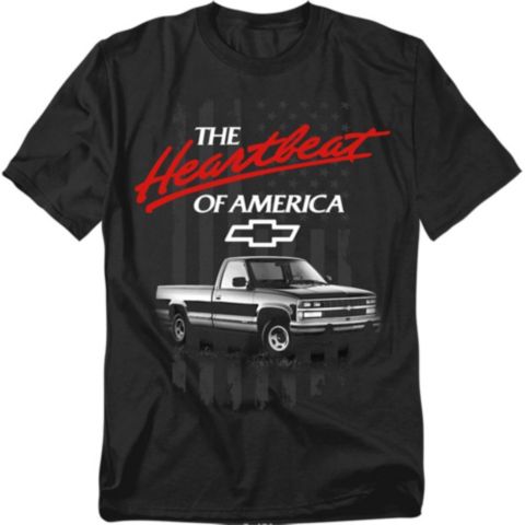 Мужская футболка Corvette Chevrolet Heartbeat Of America, цвет: Чёрный