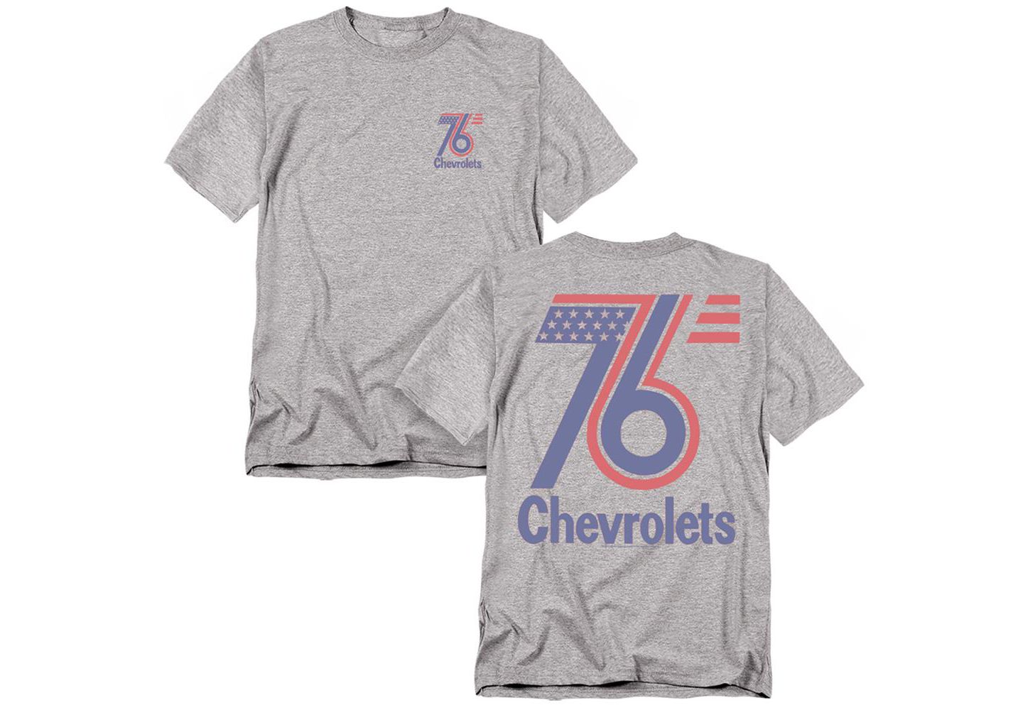 Мужская футболка Corvette Chevrolet 76 Logo Front Back, цвет: Меланжевый — фото 1