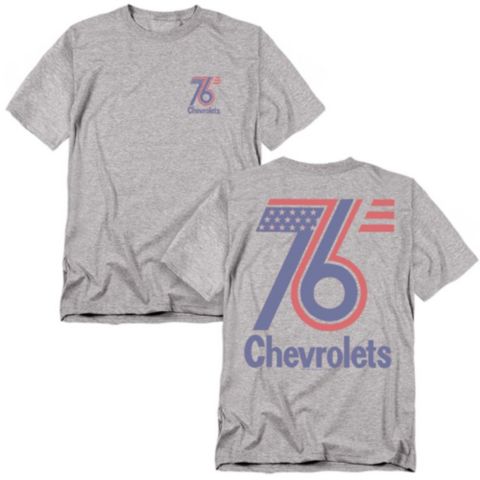 Мужская футболка Corvette Chevrolet 76 Logo Front Back, цвет: Меланжевый