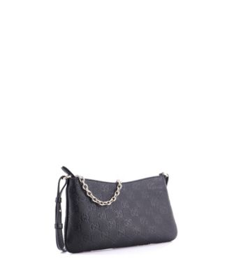 Medium Emblem Chain Shoulder Bag Guccissima Leather