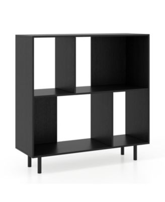 Open Shelf Bookcase with 4 Compartments Storage Display Shelf