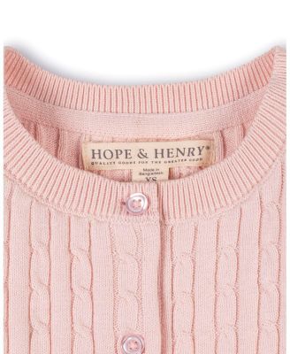 Girls Hope and Henry Organic Classic Cable Cardigan Sweater
