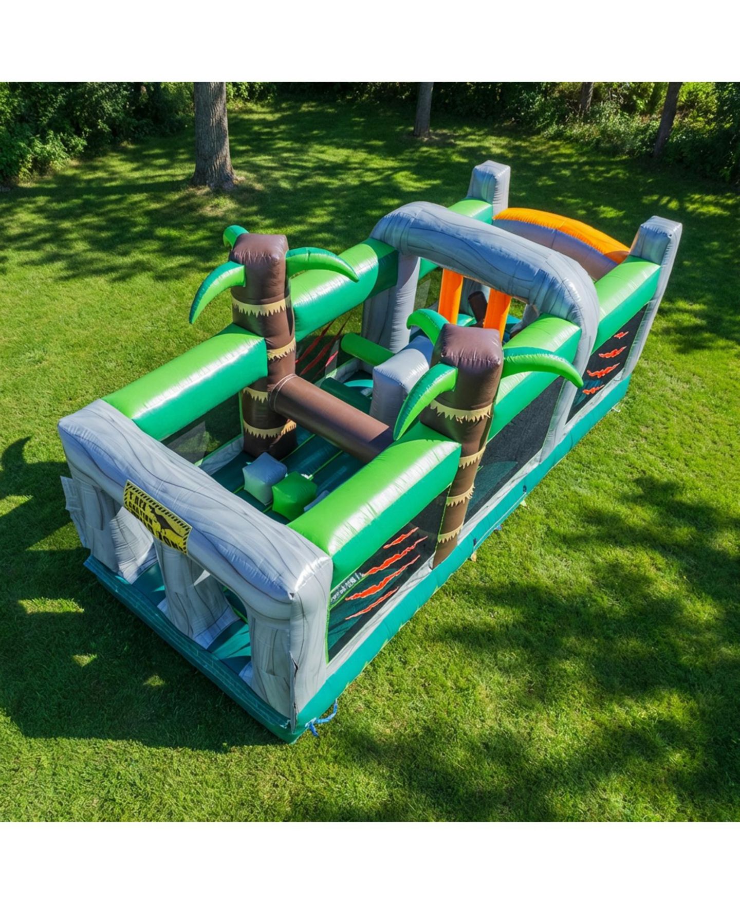 Детская игрушка HeroKiddo T-Rex Adventure 20 Commercial-Grade PVC Vinyl Inflatable Obstacle Course, Up to 2 Users, Ages 3+, цвет: Серый — фото 8
