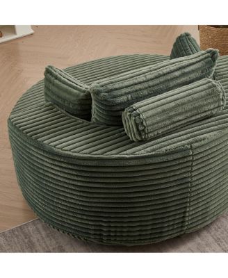 Streamdale 55"L Corduroy Foam Single Swivel Chair, Fluffy Modern Sleeper, 360 Degree Swivel