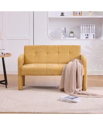 Modern Double Armchair Living Room & Bedroom Compact Upholstered Sofa Leisure Sofa Comfortable Seating with Dual Armrests