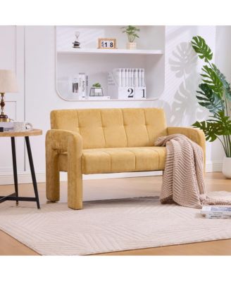 Modern Double Armchair Living Room & Bedroom Compact Upholstered Sofa Leisure Sofa Comfortable Seating with Dual Armrests