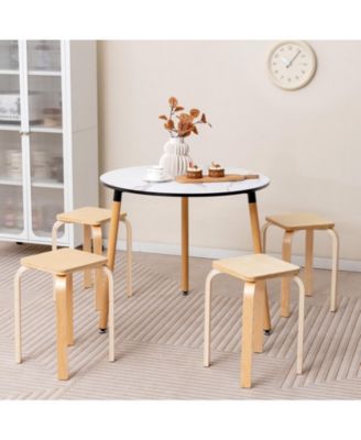 Stackable Stools Set of Four with Square Tops