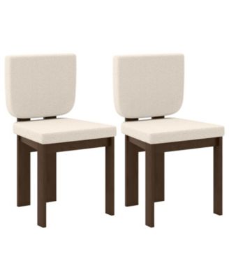 Wooden Dining Chairs Set of Two with Solid Wood Legs