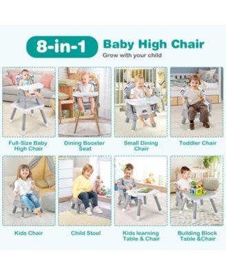 6 in 1 Convertible Baby High Chair with Adjustable Tray