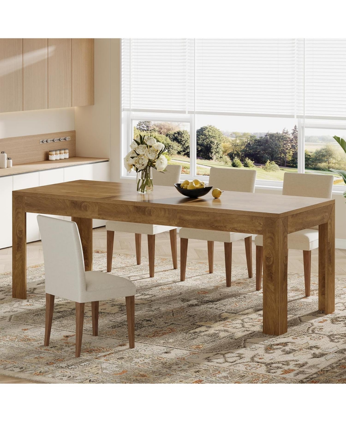 Tribesigns Dining Table for 6-8, 78.7-Inch Long Rectangle Kitchen Table, Modern Simple Kitchen Dining Room Furniture