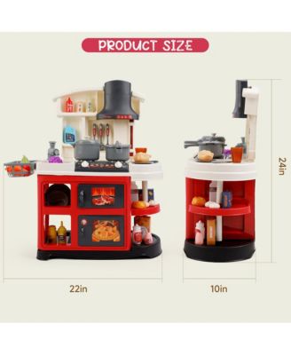 52-Piece Kitchen Playset with Realistic Water Spray and Light-Up Sound Stove