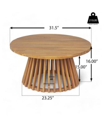 Weather Resistant Wicker Patio Conversation Set with Acacia Wood Coffee Table Water Resistant Thick Beige Cushions for Garden Patio Deck