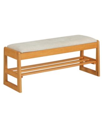 Shoe Rack Bench with Flip Open Storage and Two Tier Design