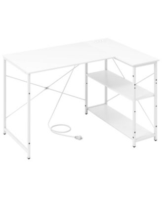47 in Reversible L Shaped Corner Desk with Adjustable Shelves