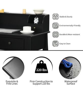 Writing Desk Vanity Computer Desk with Two Tier and Drawers