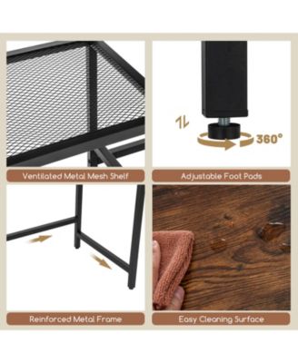 Two Person Computer Desk with Power Outlet and Printer Stand