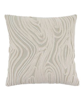 Embroidered Wave Decorative Pillow, 18" x 18"