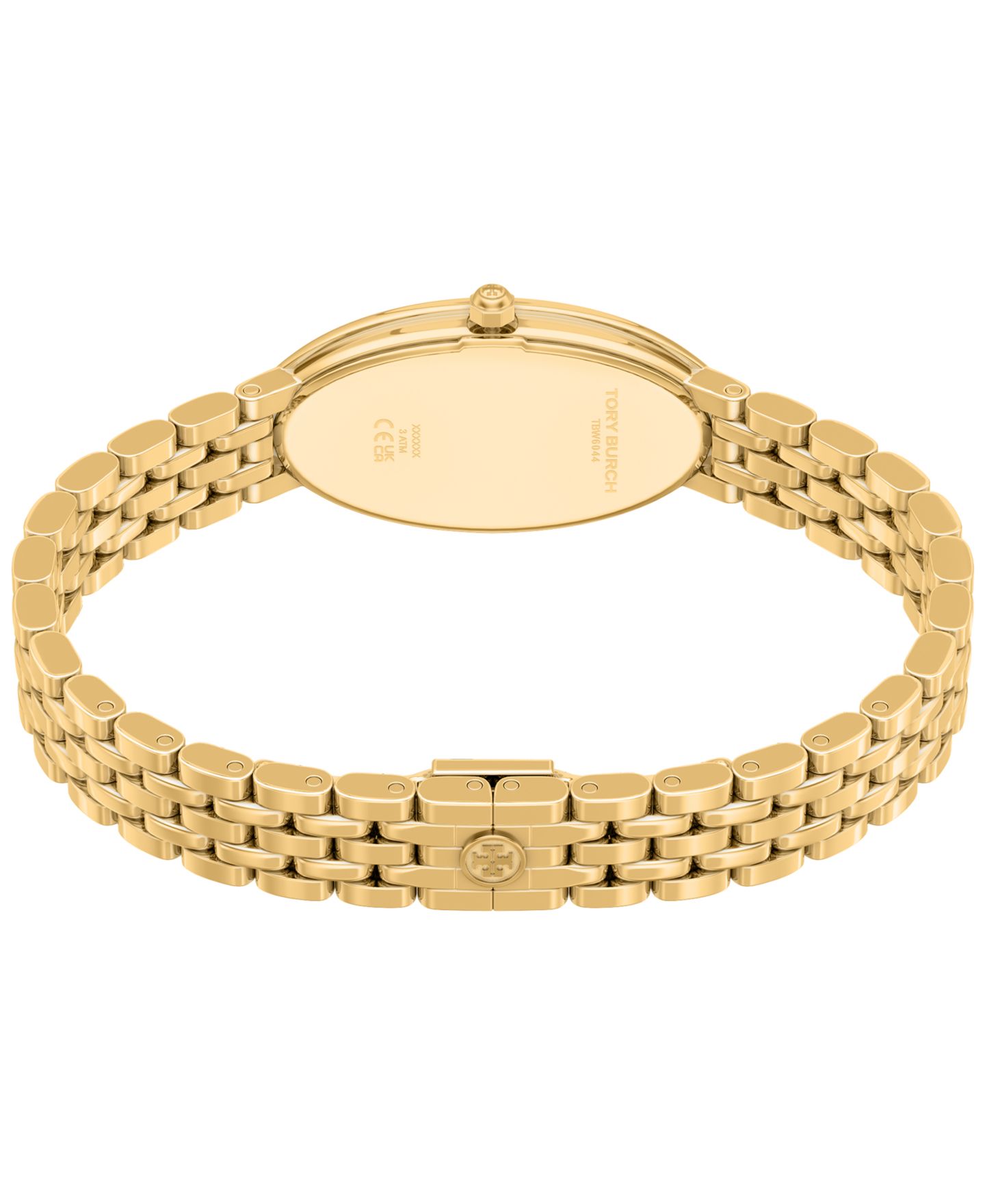 Женские часы Tory Burch The Oval Elongated Quartz Two-Hand Gold Stainless Steel Watch, 22mm — фото 5