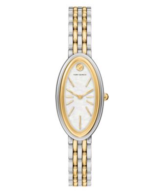 Women's The Oval Elongated Quartz Two-Hand Two-Tone Stainless Steel Watch, 22mm