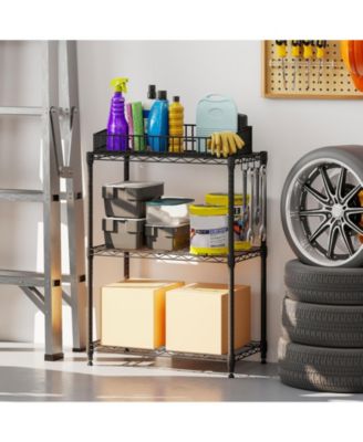 3-Tier Metal Storage Shelving Unit with V-Shaped Wire Rack and  450 LBS Capacity