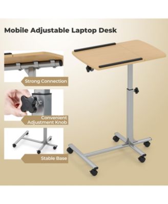 Adjustable Angle Height Rolling Laptop Table