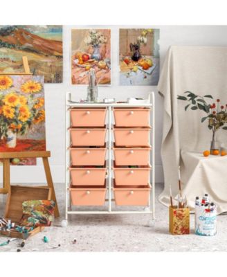 Ten Drawer Rolling Storage Cart Organizer for Home and Office