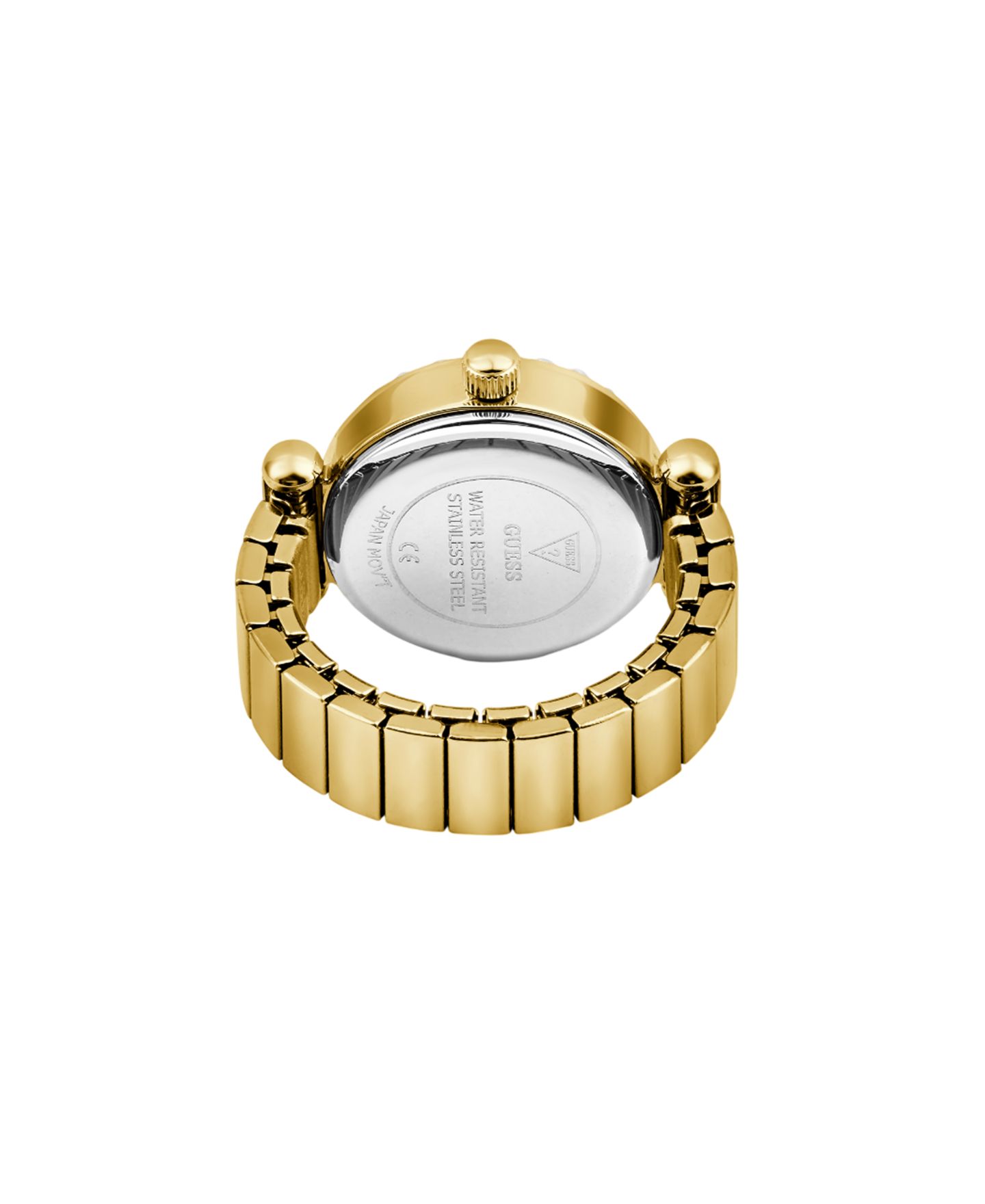 Женские часы GUESS Glitz Gold-Tone Stainless Steel Analog Ring Watch, 18mm — фото 2
