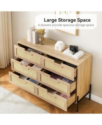 Dresser for Bedroom Spacious Storage Chest Premium Tall Fabric Dresser Easy Assembly Hallway Oak